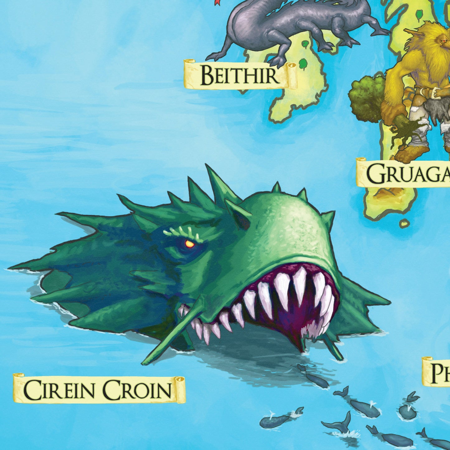 Illustrated Map of Scottish Mythology - Featuring Mythical Beasts and Legends - Scotland Folklore - Cryptozoology - Cryptids