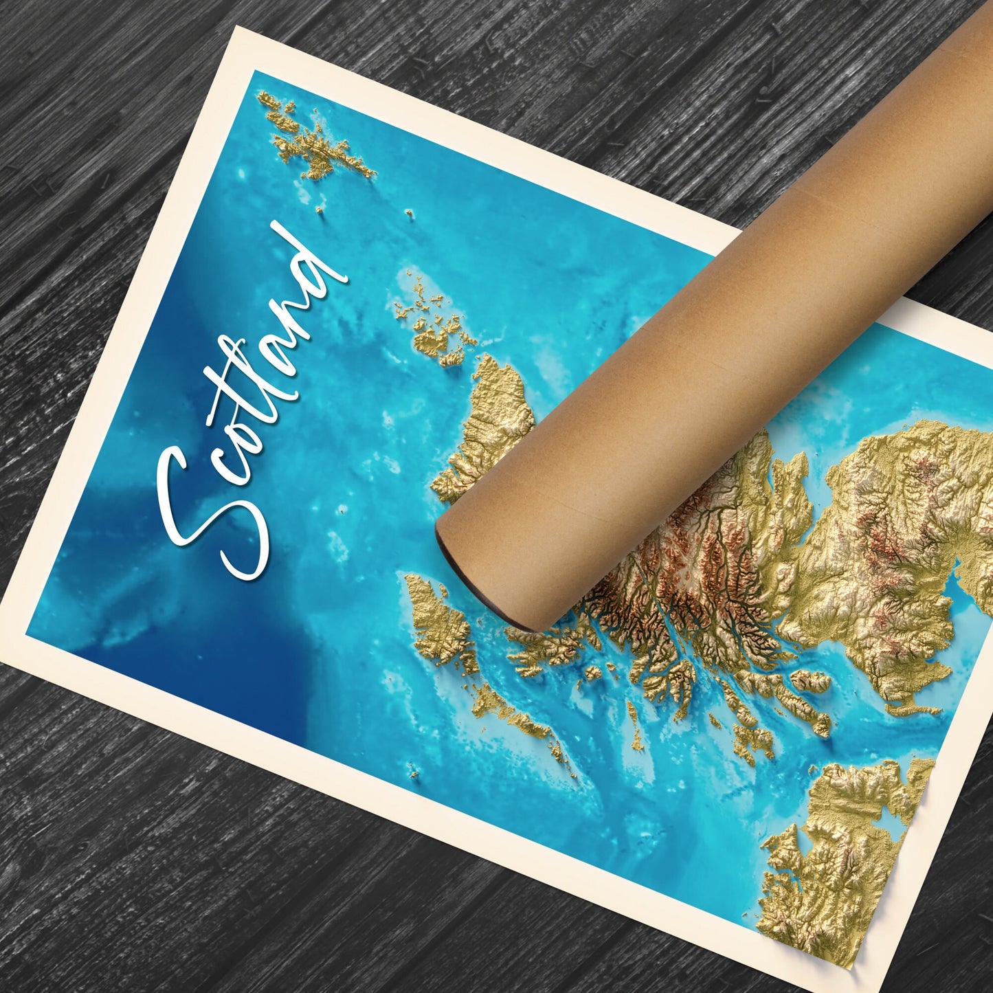 Map of Scotland - Topographic Map Print - Scottish Wall Art