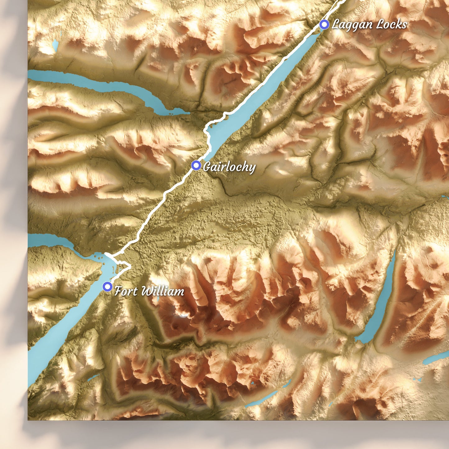 Great Glen Way Map | Fort William to Inverness | Scottish Trails | Gairlochy | Laggan Locks | Invergarry Castle | Bridge of Oich | Alltsigh