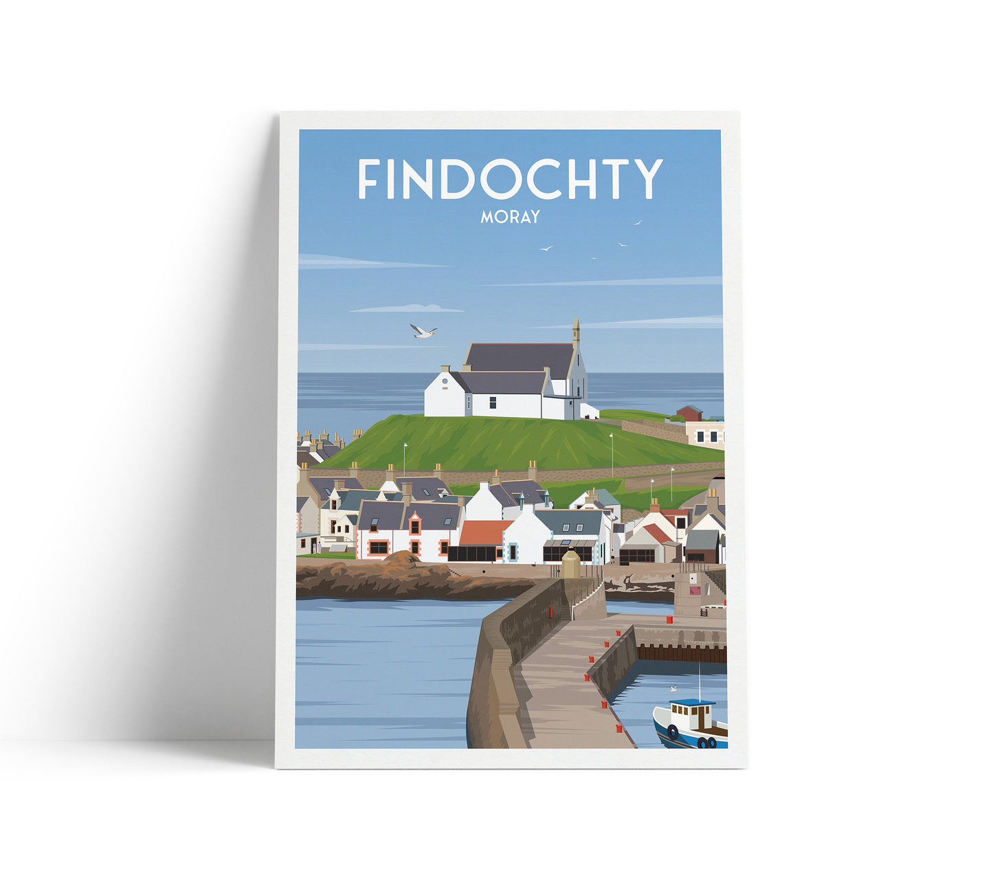 Findochty Print - Moray Firth - Buckie - Harbour - Scotland - Travel Poster