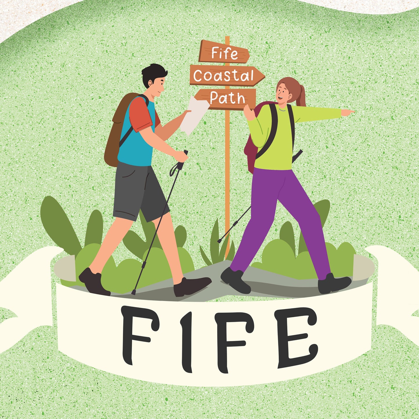 Fife Map | Pictorial Poster | Elie | Culross | Cupar | Falkland | St Andrews | Glenrothes | Crail | Leven | Kirkcaldy | Rosyth | Aberdour