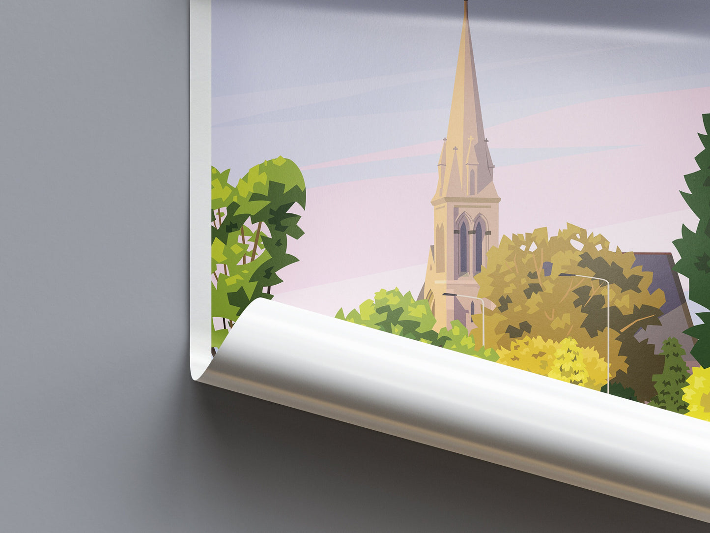 Dalkeith Travel Poster - East Lothian - Scotland - Edinburgh - Wall Art - Church Building