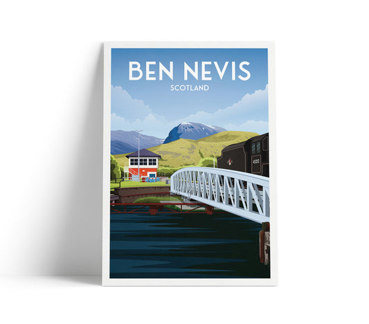 Ben Nevis Print - Banavie - Canal - LMS Stanier Class - Scotland - Lochaber