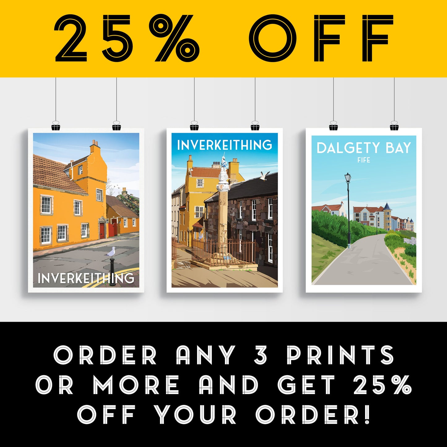 Inverkeithing Print - Mercat - Fife Travel Poster - Historic Building - Scottish Wall Art