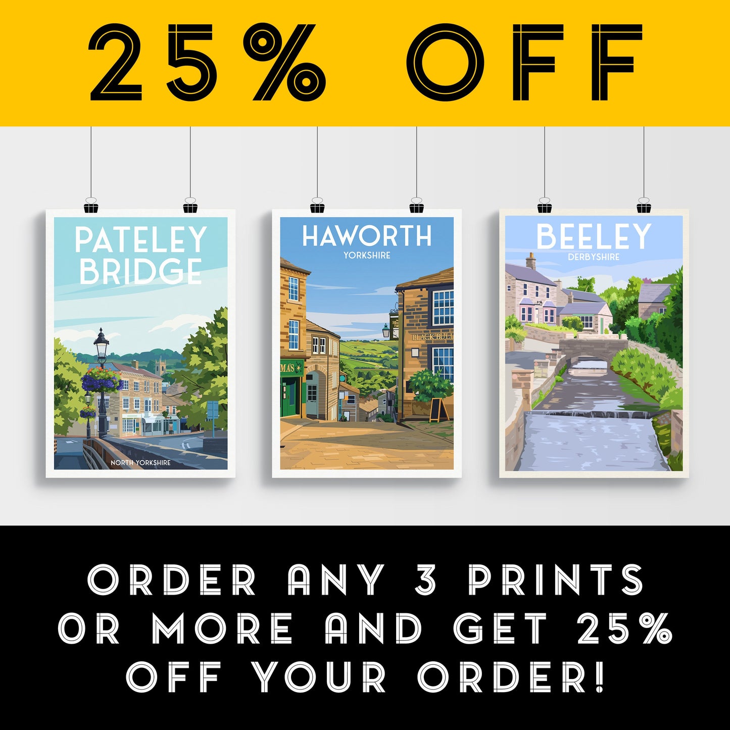 Haworth Travel Poster, West Yorkshire - Art Print - THE BRONTËS - Wall Art
