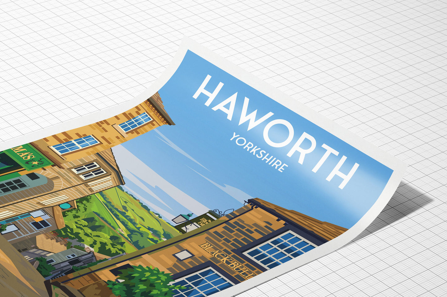 Haworth Travel Poster, West Yorkshire - Art Print - THE BRONTËS - Wall Art