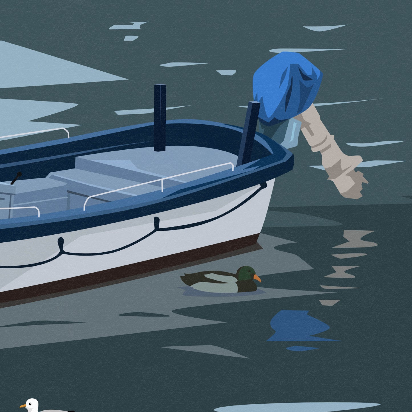 Inverkeithing Harbour Print - Fife Travel Poster - Swans - Kingfisher - Heron - Duck - Scottish Wall Art