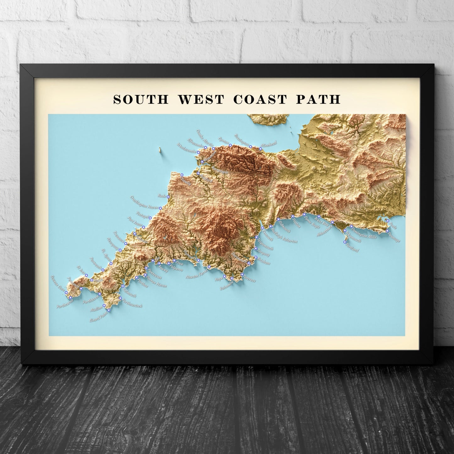 South West Coast Path Print | Cornwall - Devon - Dorset - Somerset Print - Walking Trail