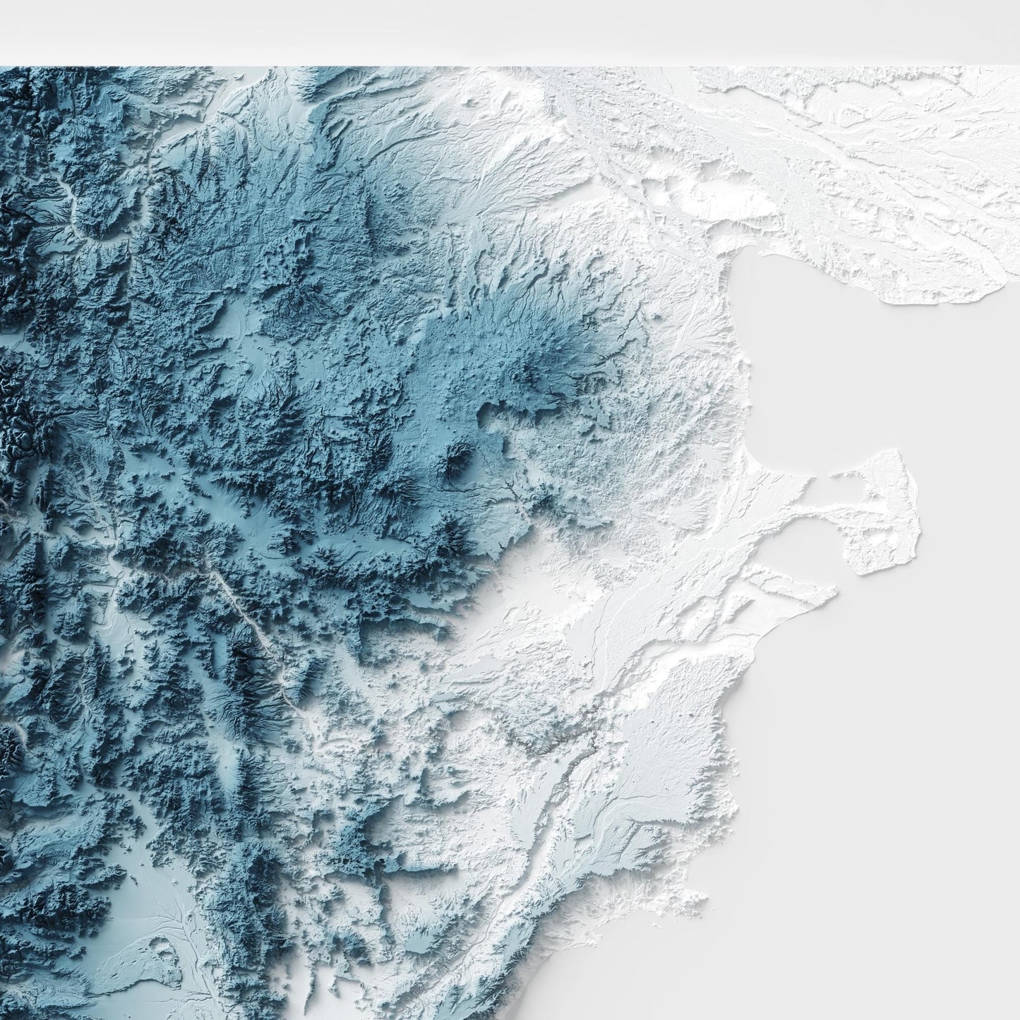 Patagonia Art Relief Map - 2D Shaded Relief Map - retro map - Wall Art