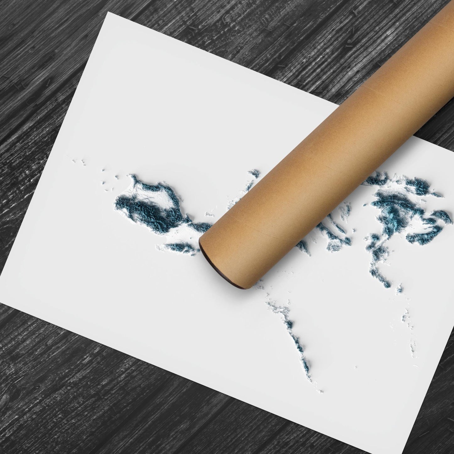 Philippines Art Relief Map - 2D Blue and White Print - Philippines Geology - 2D Shaded Map