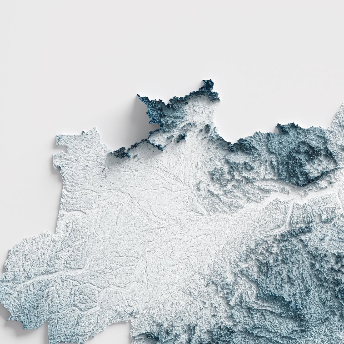 Brazil Art Relief Map - 2D Print - Brazilian Geology - 2D Shaded Relief Map - Brasil - Brasilien - Brasile - Brazilia - Brasilien - בראזיל