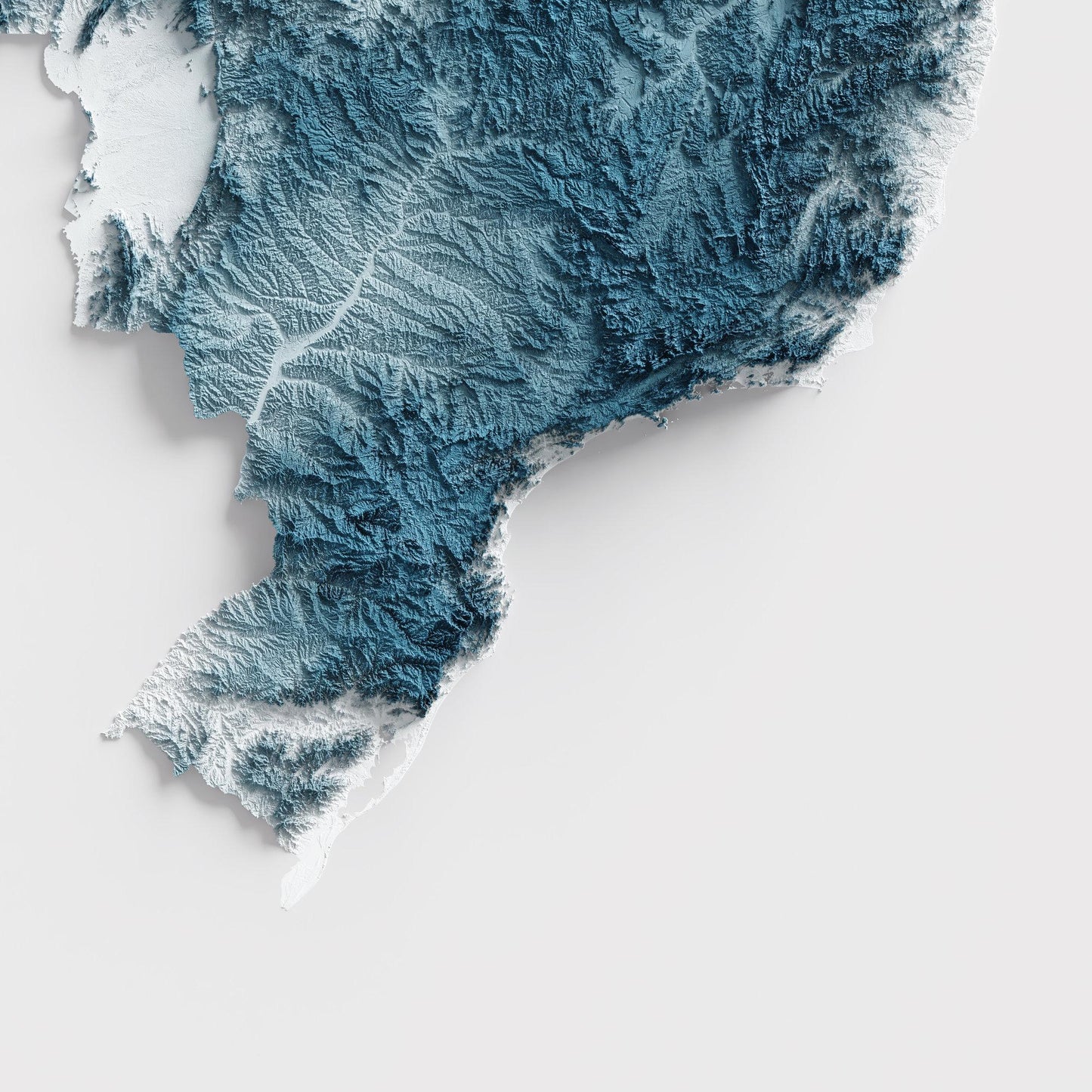 Brazil Art Relief Map - 2D Print - Brazilian Geology - 2D Shaded Relief Map - Brasil - Brasilien - Brasile - Brazilia - Brasilien - בראזיל
