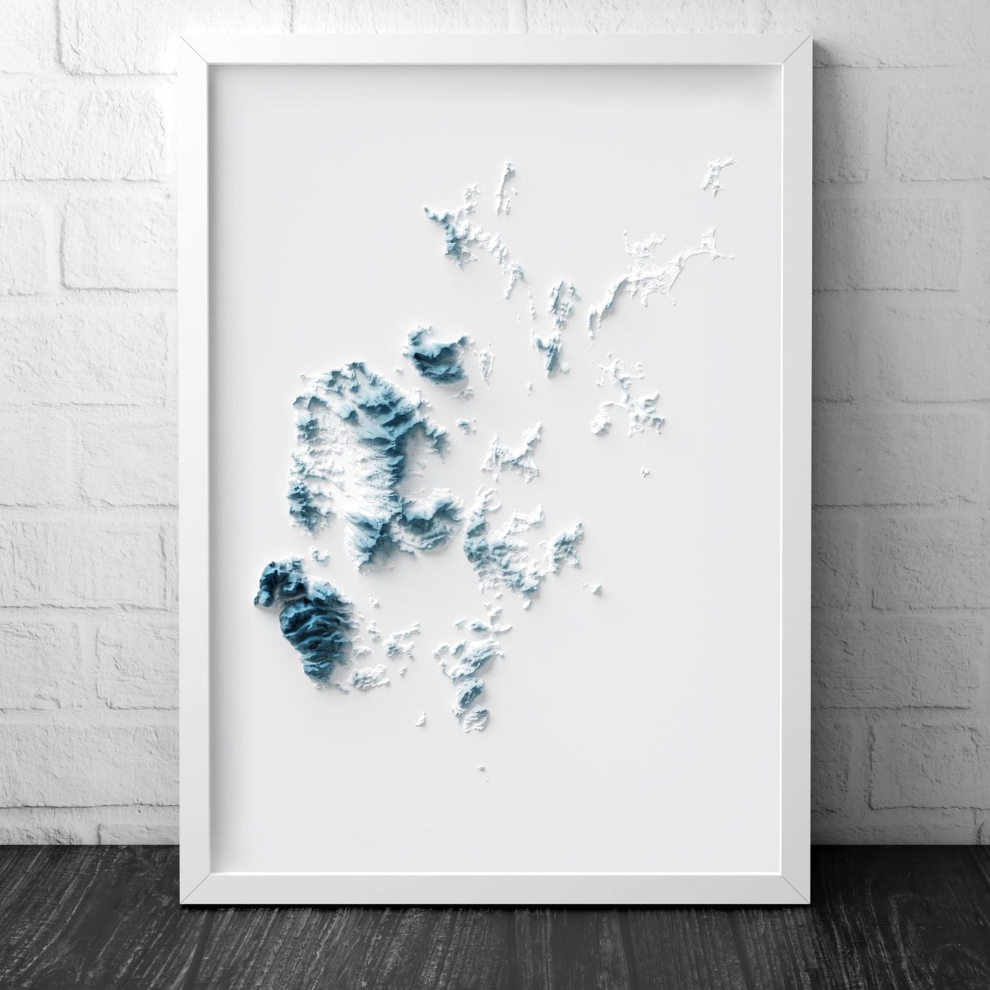 Orkney Art Relief Map - 2D Print - Scotland Geology Poster - 2D Shaded Relief Map