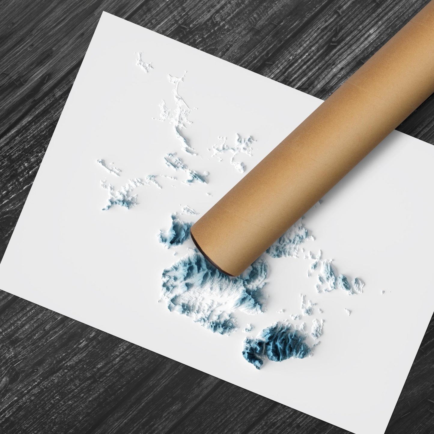 Orkney Art Relief Map - 2D Print - Scotland Geology Poster - 2D Shaded Relief Map