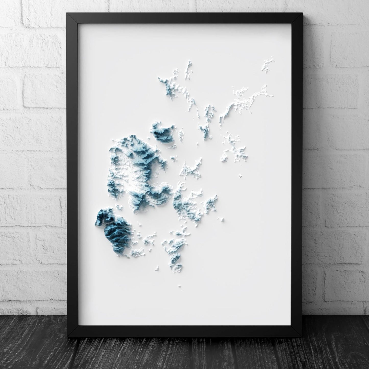 Orkney Art Relief Map - 2D Print - Scotland Geology Poster - 2D Shaded Relief Map