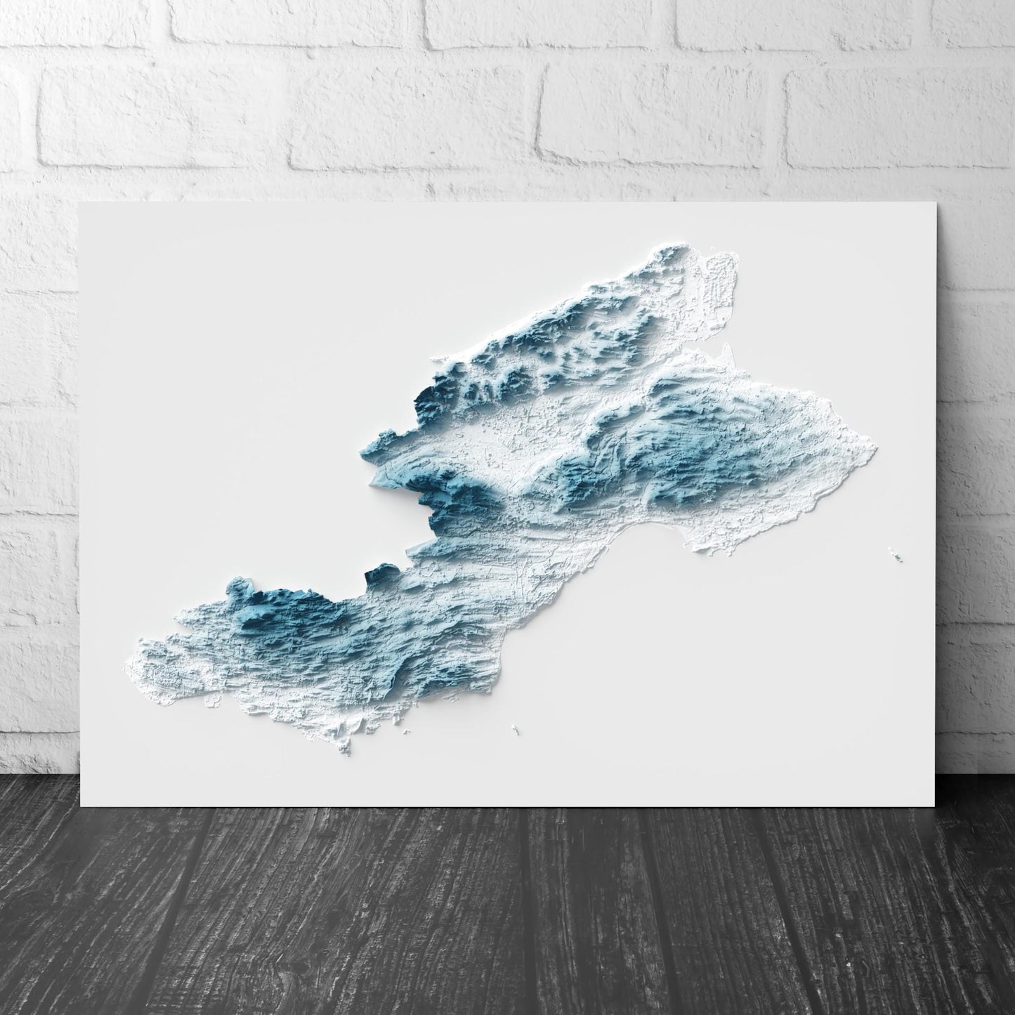 Fife Art Relief Map - 2D Print - Scotland Geology Poster - 2D Shaded Relief Map