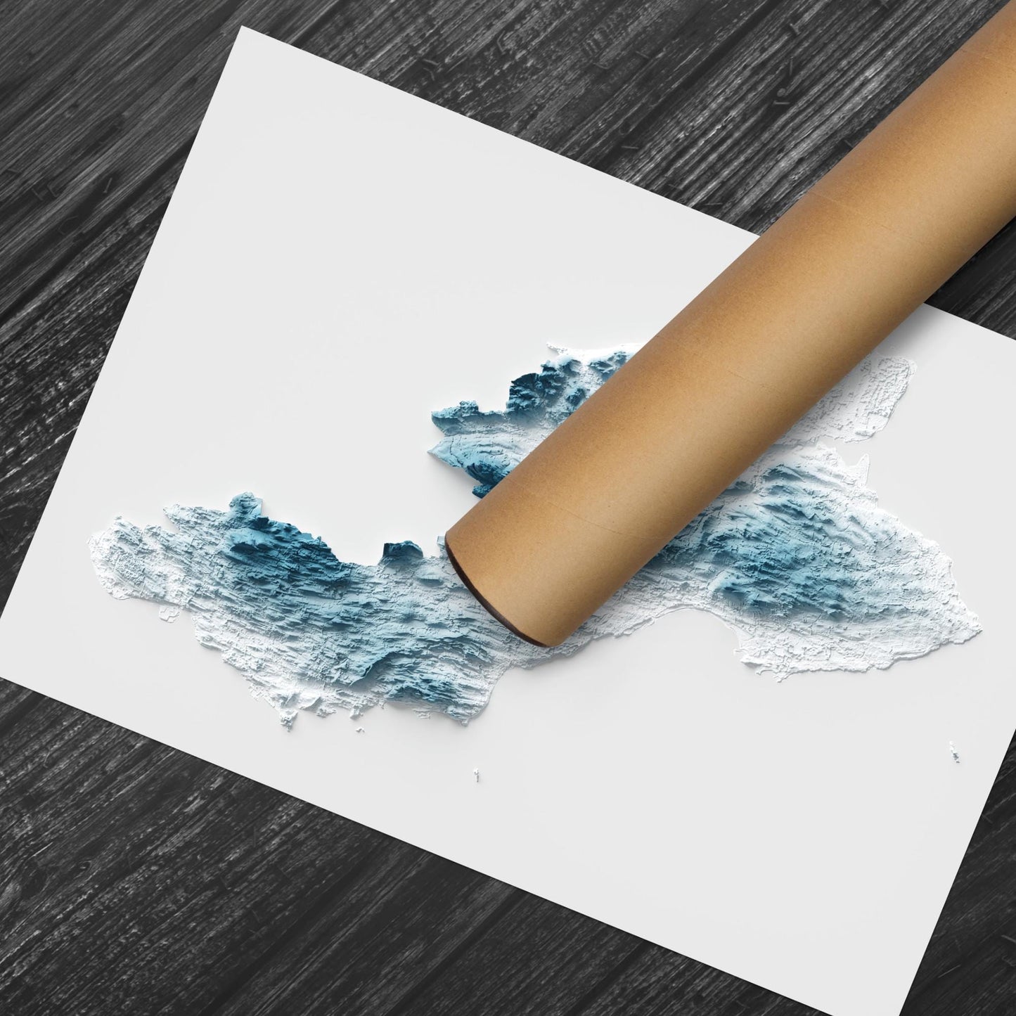 Fife Art Relief Map - 2D Print - Scotland Geology Poster - 2D Shaded Relief Map