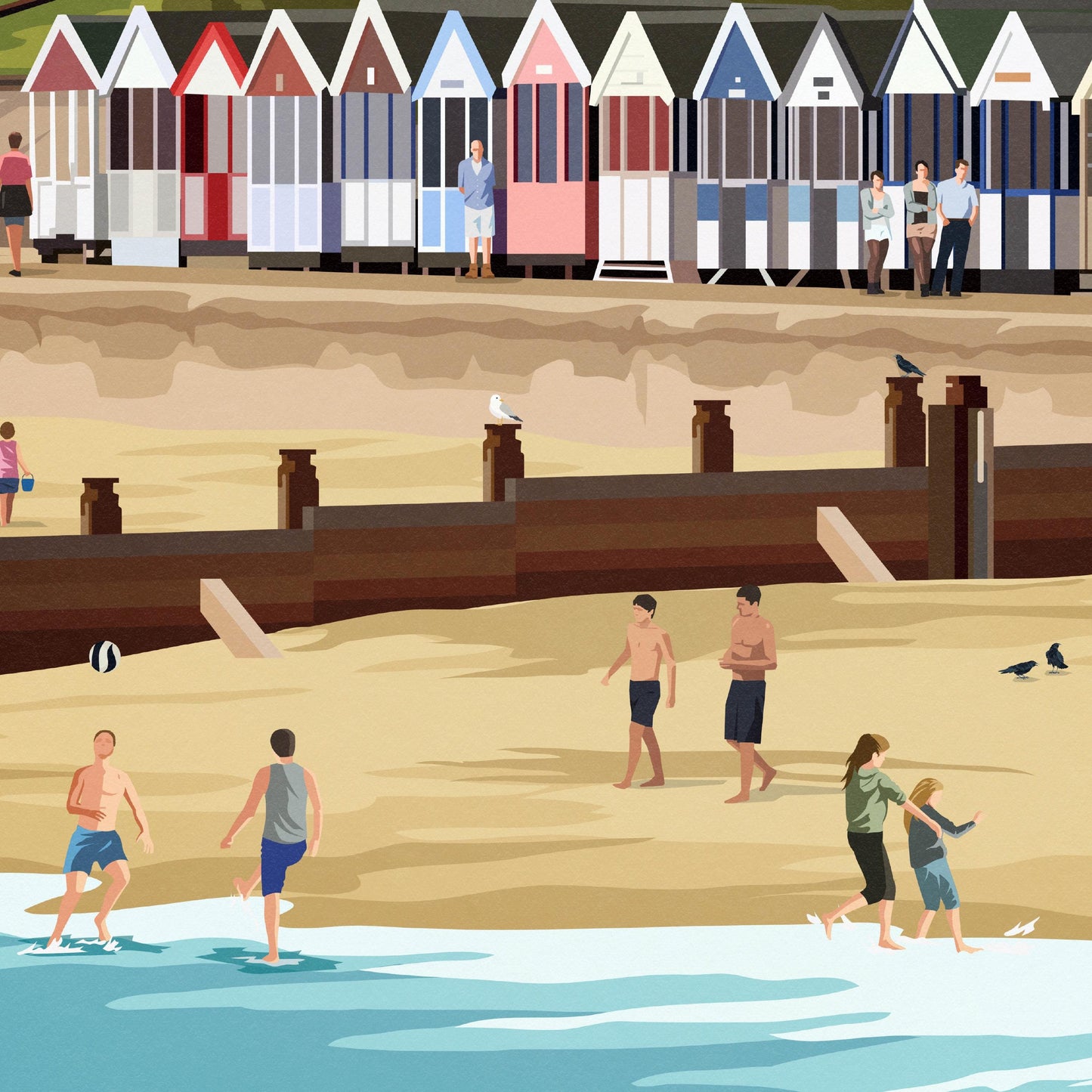 Southwold Lighthouse Print - Beach - Suffolk, England - Travel Poster