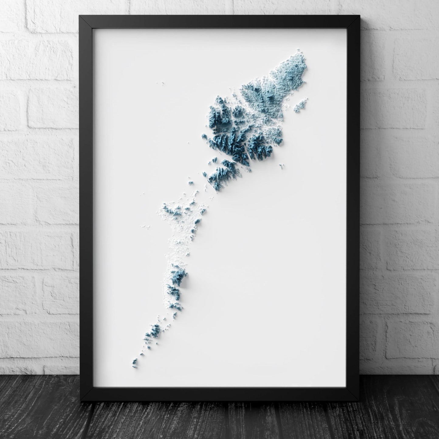 Outer Hebrides Art Relief Map - Harris and Lewis - 2D Print - Scotland Geology Poster - 2D Shaded Relief Map - Western Isles - Long Isle