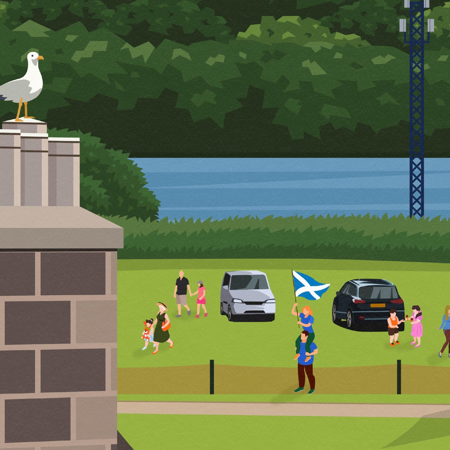 Inverkeithing Highland Games Print - Fife Travel Poster - Wall Art