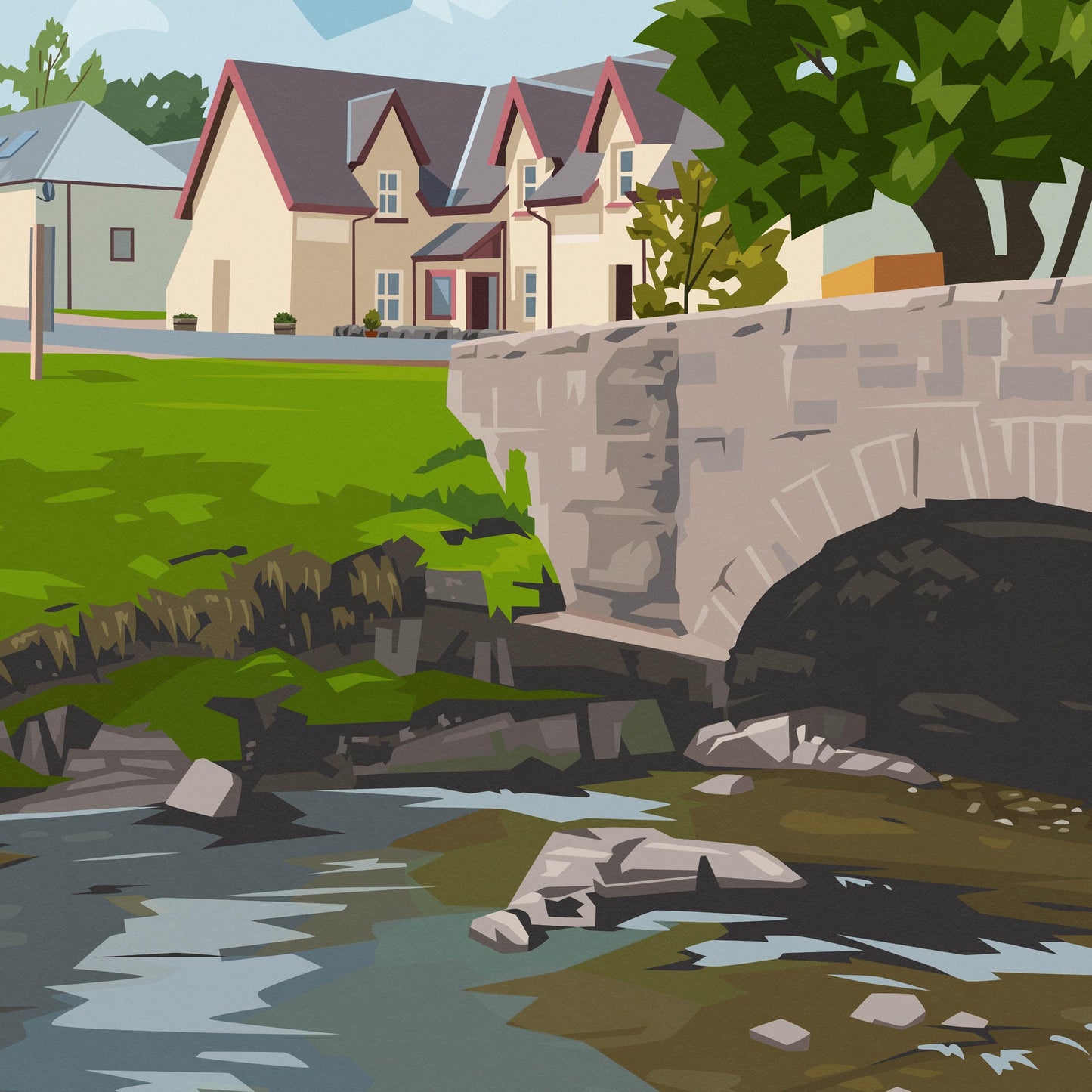 Bridge of Orchy Travel Poster – West Highland Way Print Featuring Bridge & Hotel | Scotland Hiking Art Print | A4 A3 A2 A1 Sizes