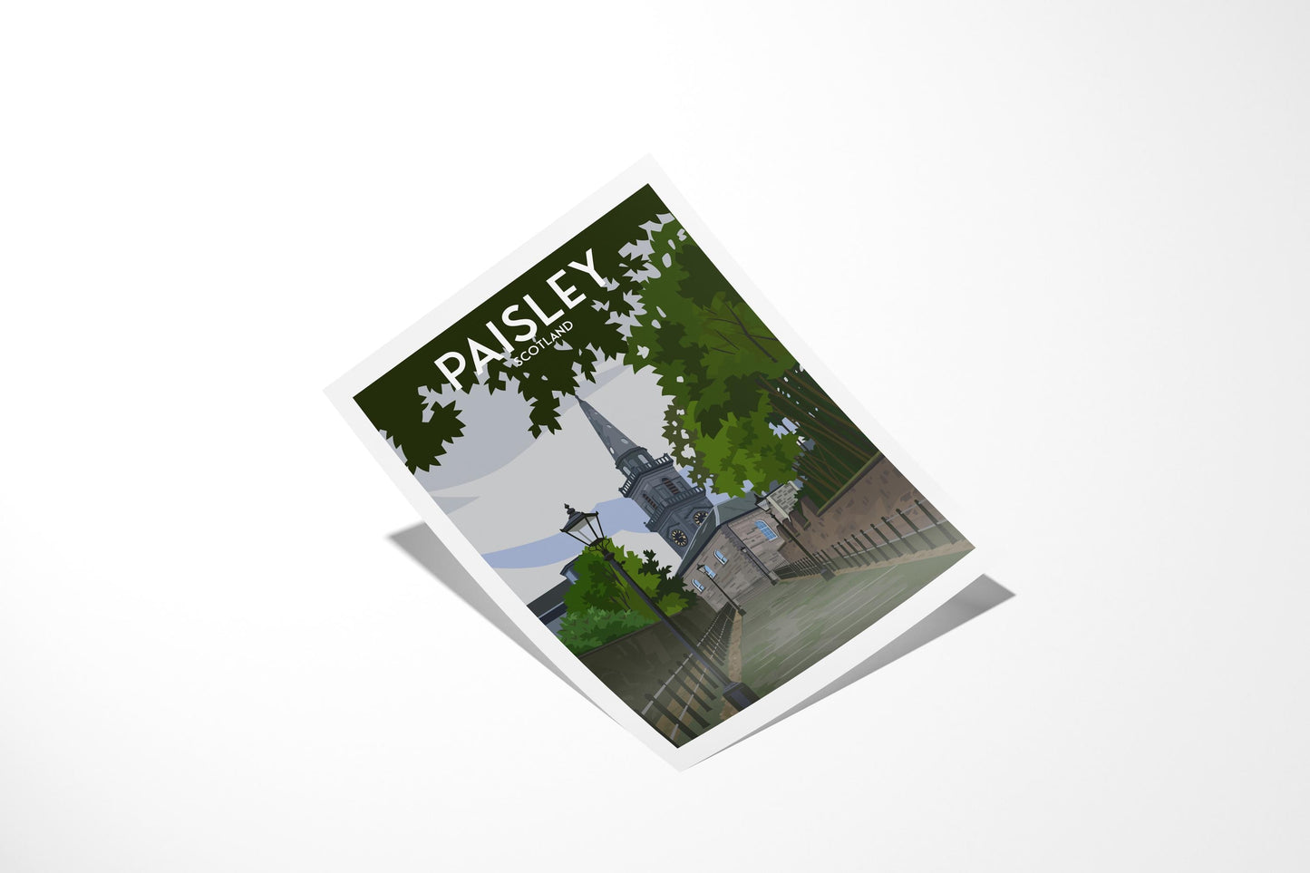 Paisley, Scotland – Travel Poster Print Featuring the High Church (A4, A3, A2, A1 – Matt or Satin Finish)