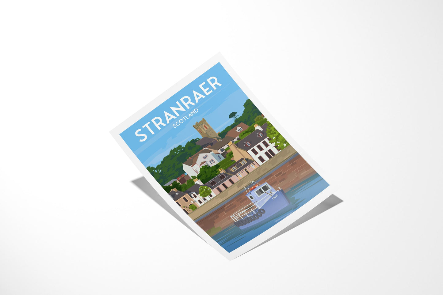 Stranraer Travel Poster Print | Scottish Coastal Wall Art | A4 to A1 Sizes | Matt or Satin Finish