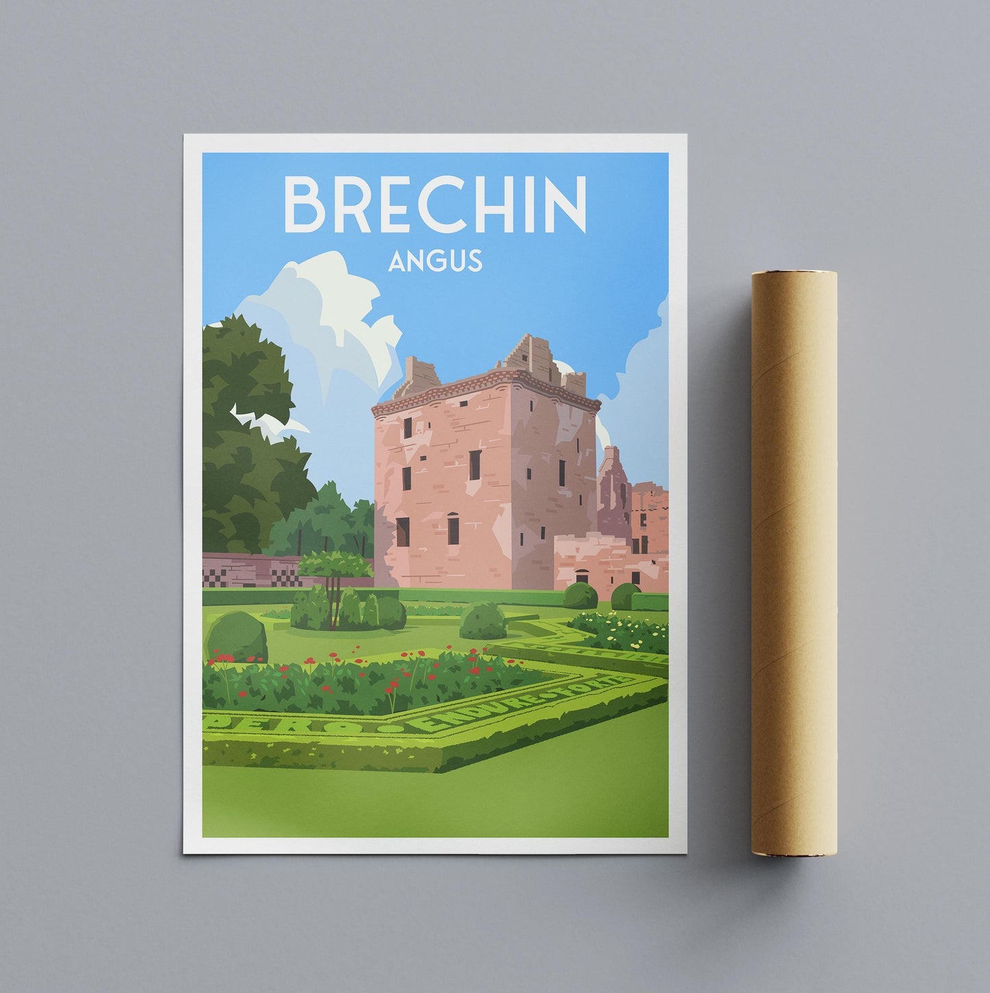 Edzell Castle Travel Poster | Brechin Scotland Wall Art | A4 to A1 Sizes | Matt or Satin Finish