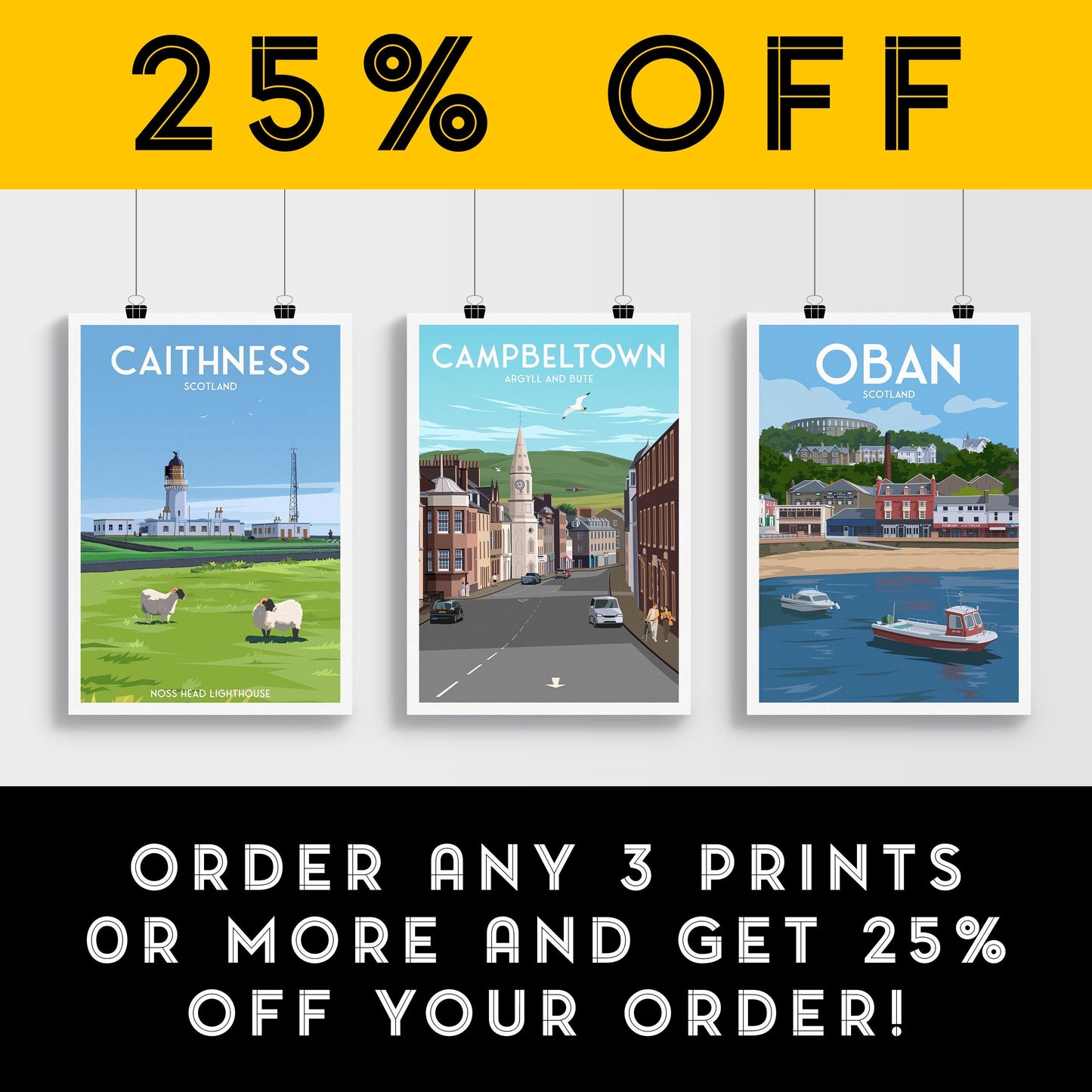 Campbeltown Travel Poster | Argyll and Bute Wall Art | Scottish Coastal Town Print | Scotland Decor | Modern Travel Illustration
