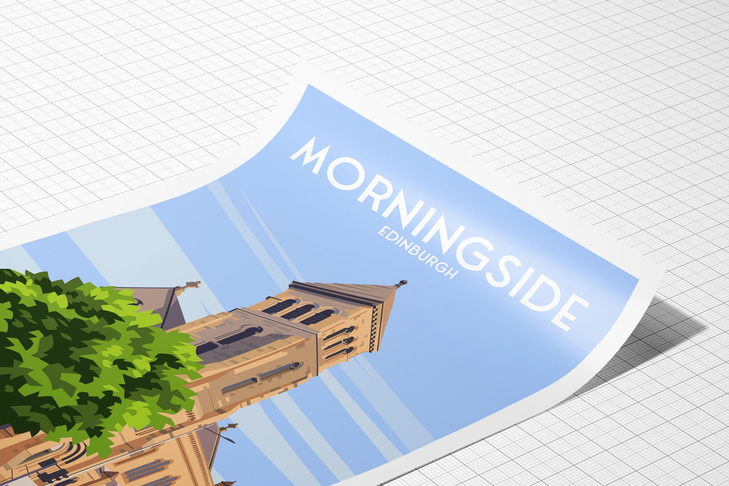 Morningside Edinburgh Travel Poster | Eric Liddell Centre Wall Art | Scottish Architecture Print | Matt or Satin Finish