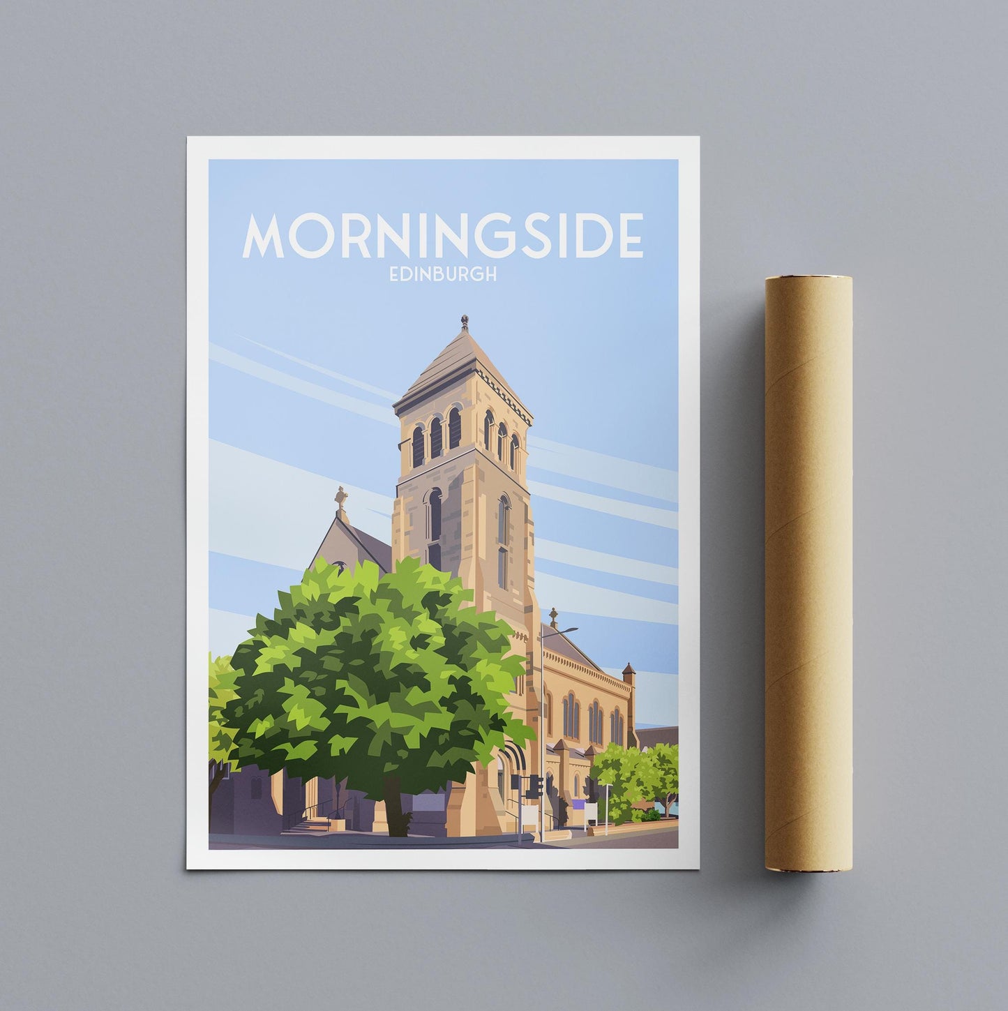 Morningside Edinburgh Travel Poster | Eric Liddell Centre Wall Art | Scottish Architecture Print | Matt or Satin Finish