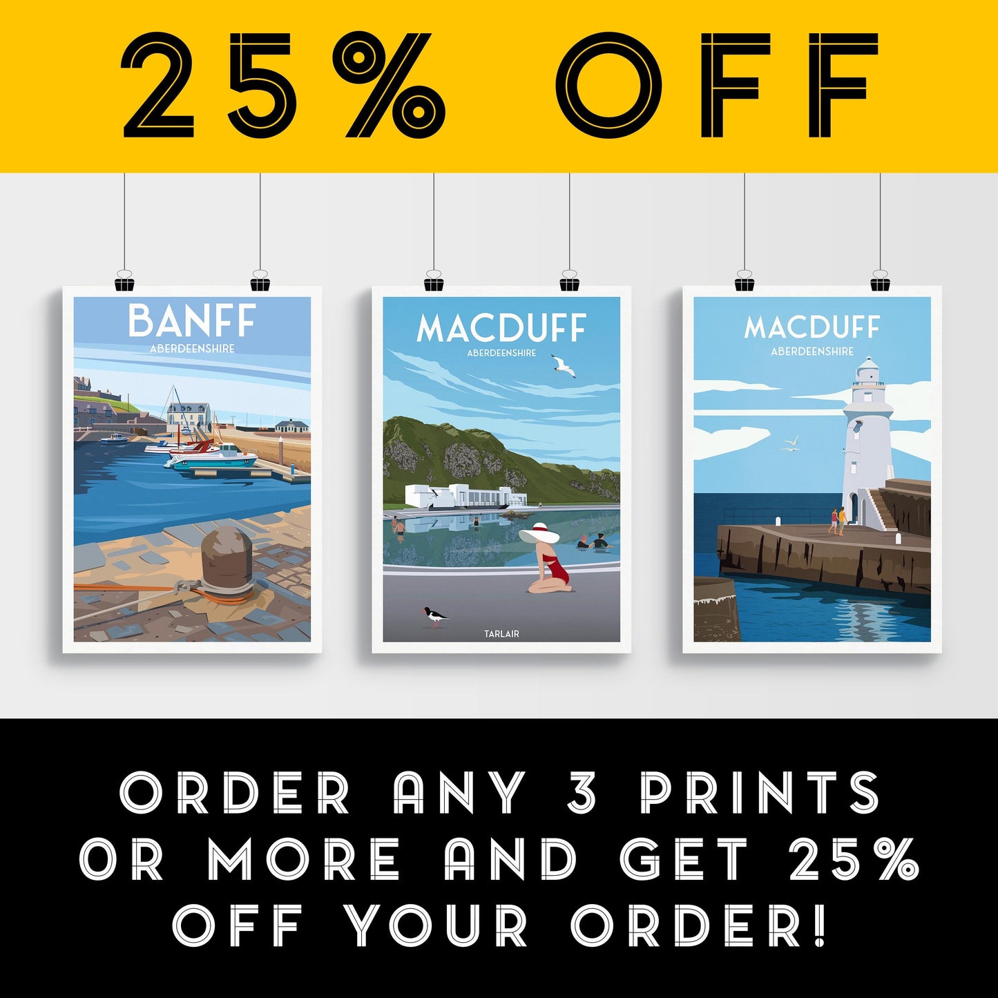 Tarlair Outdoor Pool Travel Poster – Macduff, Aberdeenshire