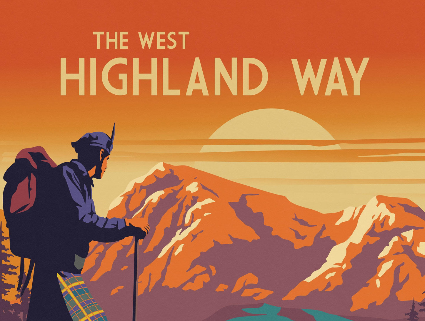 West Highland Way Travel Poster – Buachaille Etive Mòr – Scottish Highlands Wall Art Print (A4–A1)