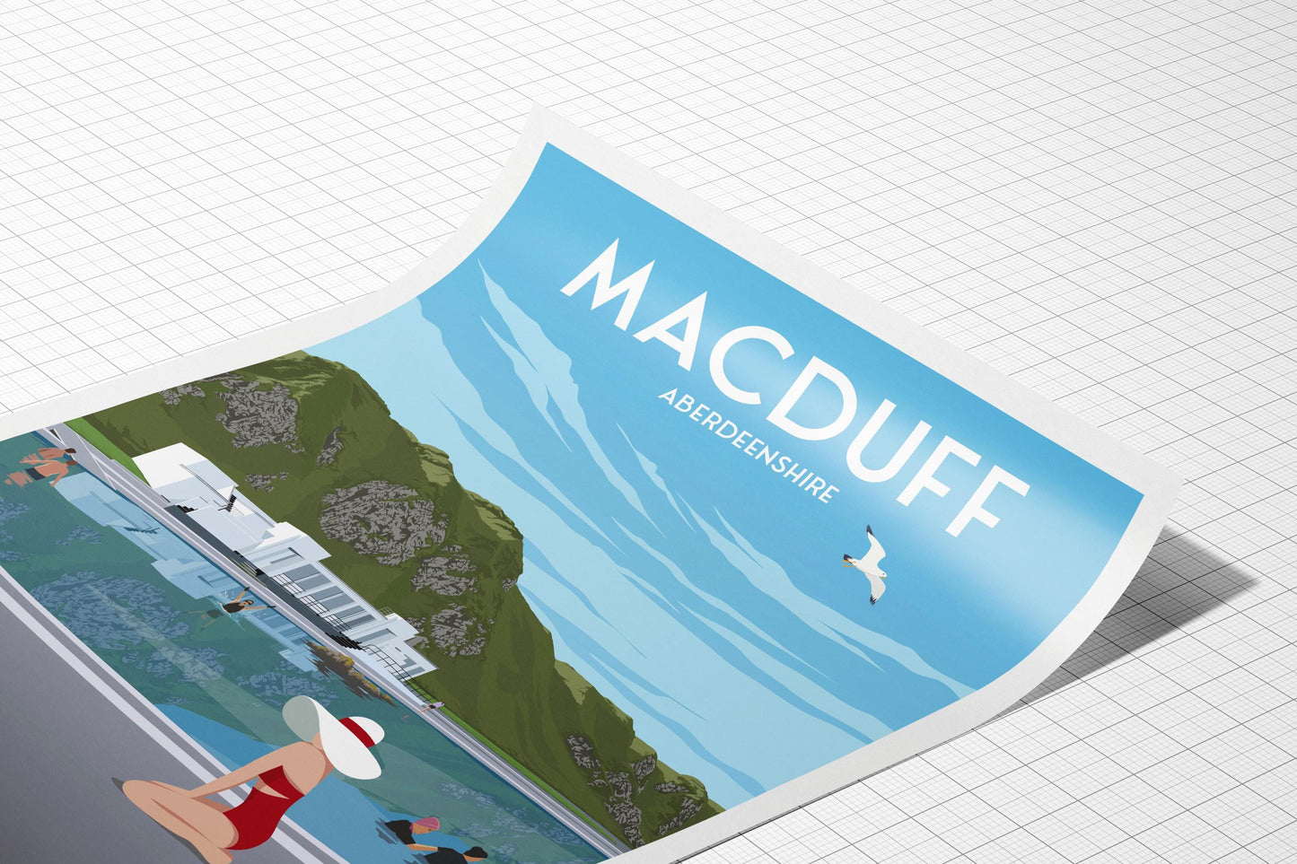 Tarlair Outdoor Pool Travel Poster – Macduff, Aberdeenshire