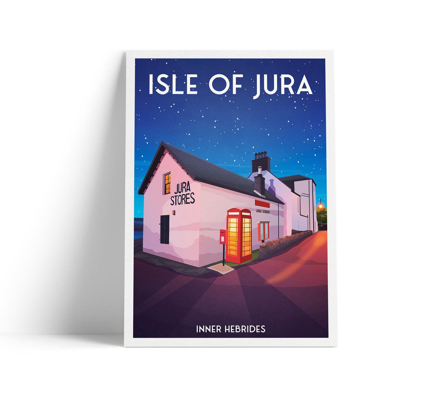 Isle of Jura Travel Poster – Jura Stores, Inner Hebrides (Unframed Art Print)