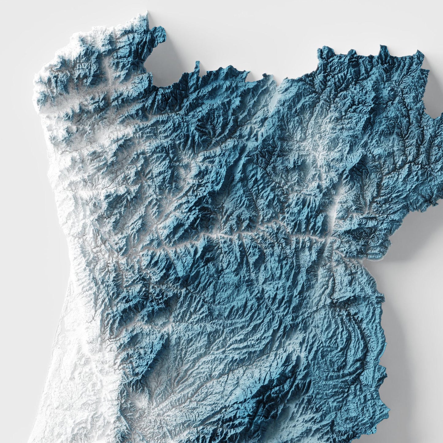 Portugal Map Wall Art Print – Modern Topographic Poster of Portugal – A4 to A2 Unframed
