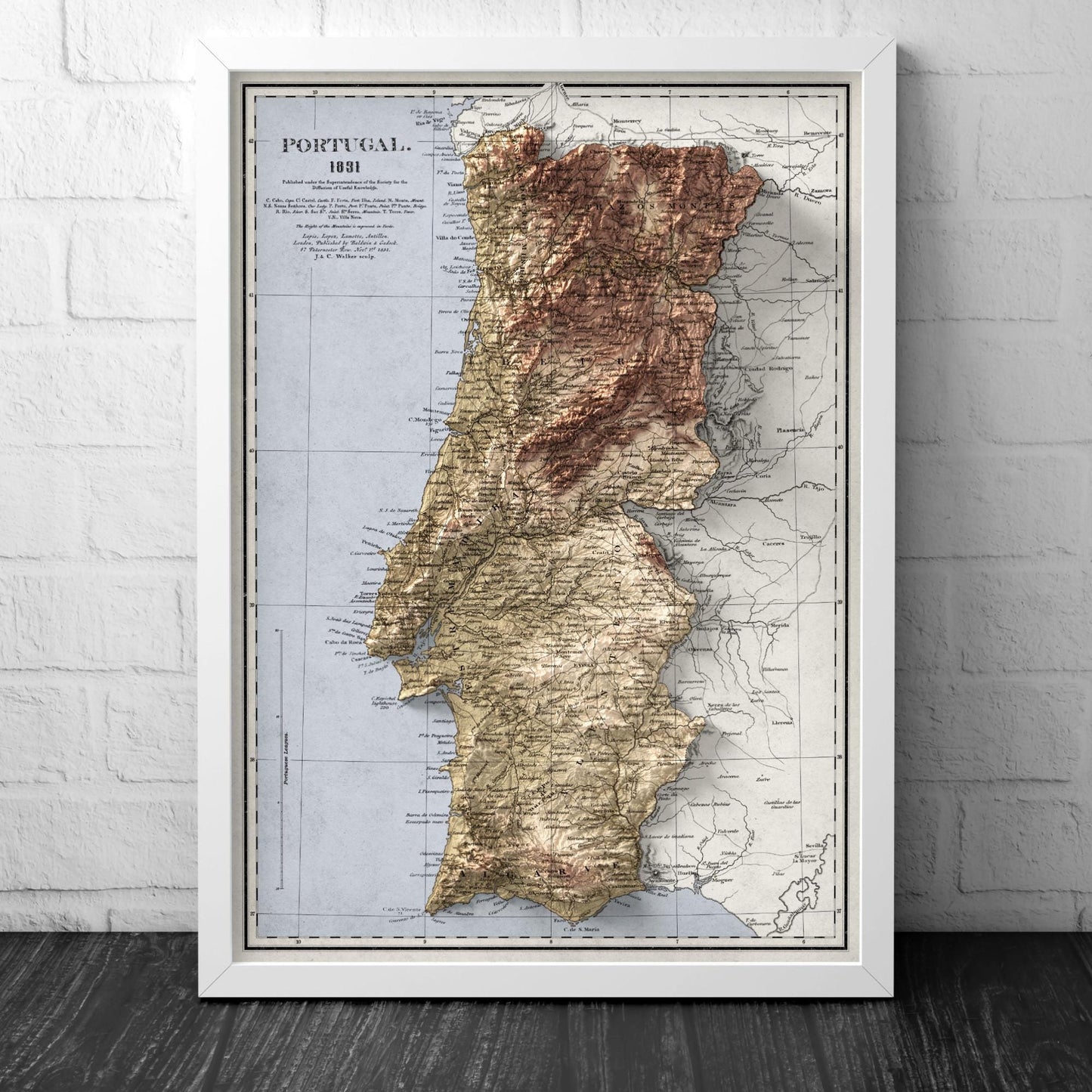 Portugal 1831 Vintage Map Print – Historical Wall Art Poster – Unframed A4 to A2