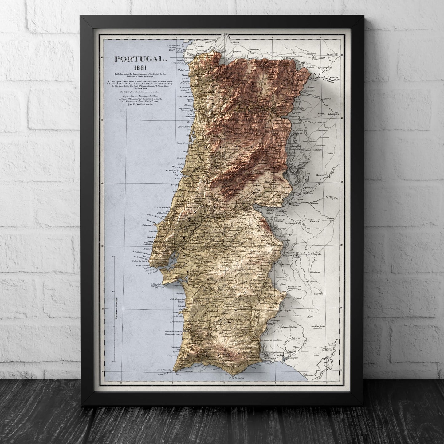 Portugal 1831 Vintage Map Print – Historical Wall Art Poster – Unframed A4 to A2
