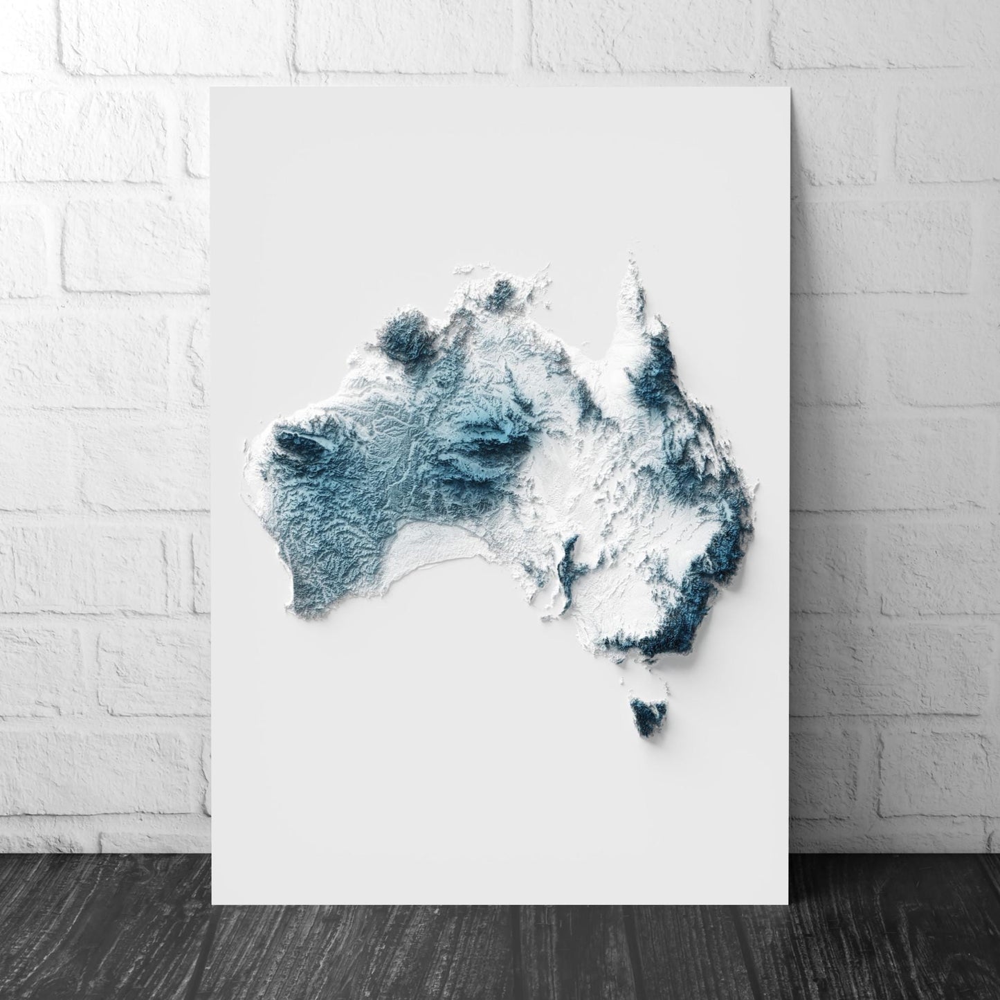 Australia Map Wall Art – Modern Topographic Print – A4 to A2 Unframed Poster