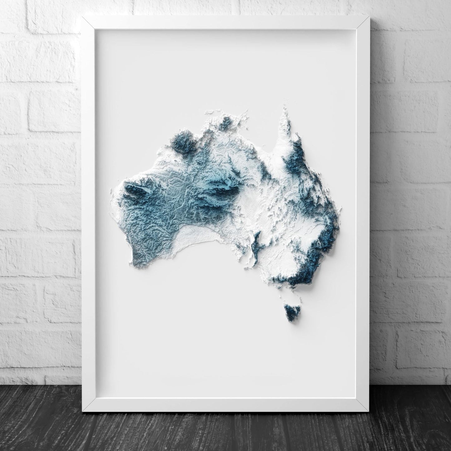 Australia Map Wall Art – Modern Topographic Print – A4 to A2 Unframed Poster