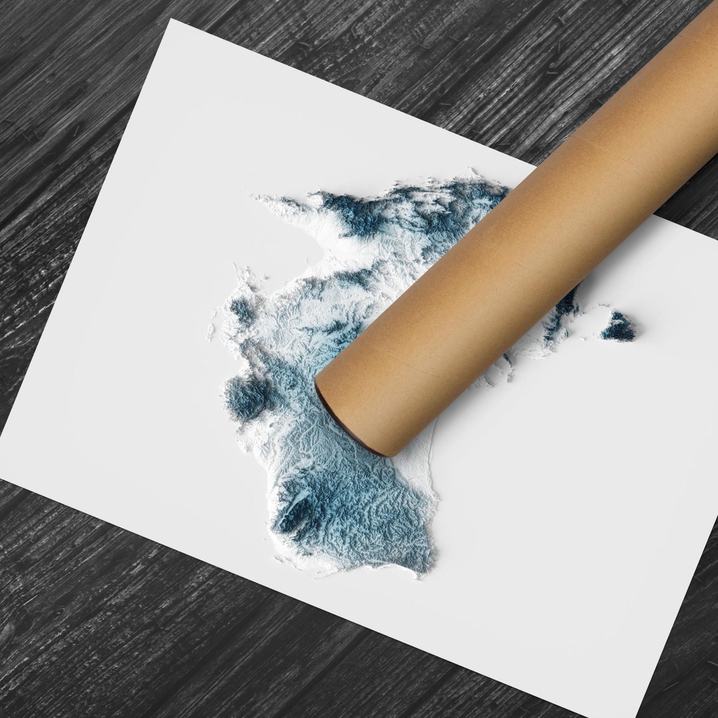 Australia Map Wall Art – Modern Topographic Print – A4 to A2 Unframed Poster
