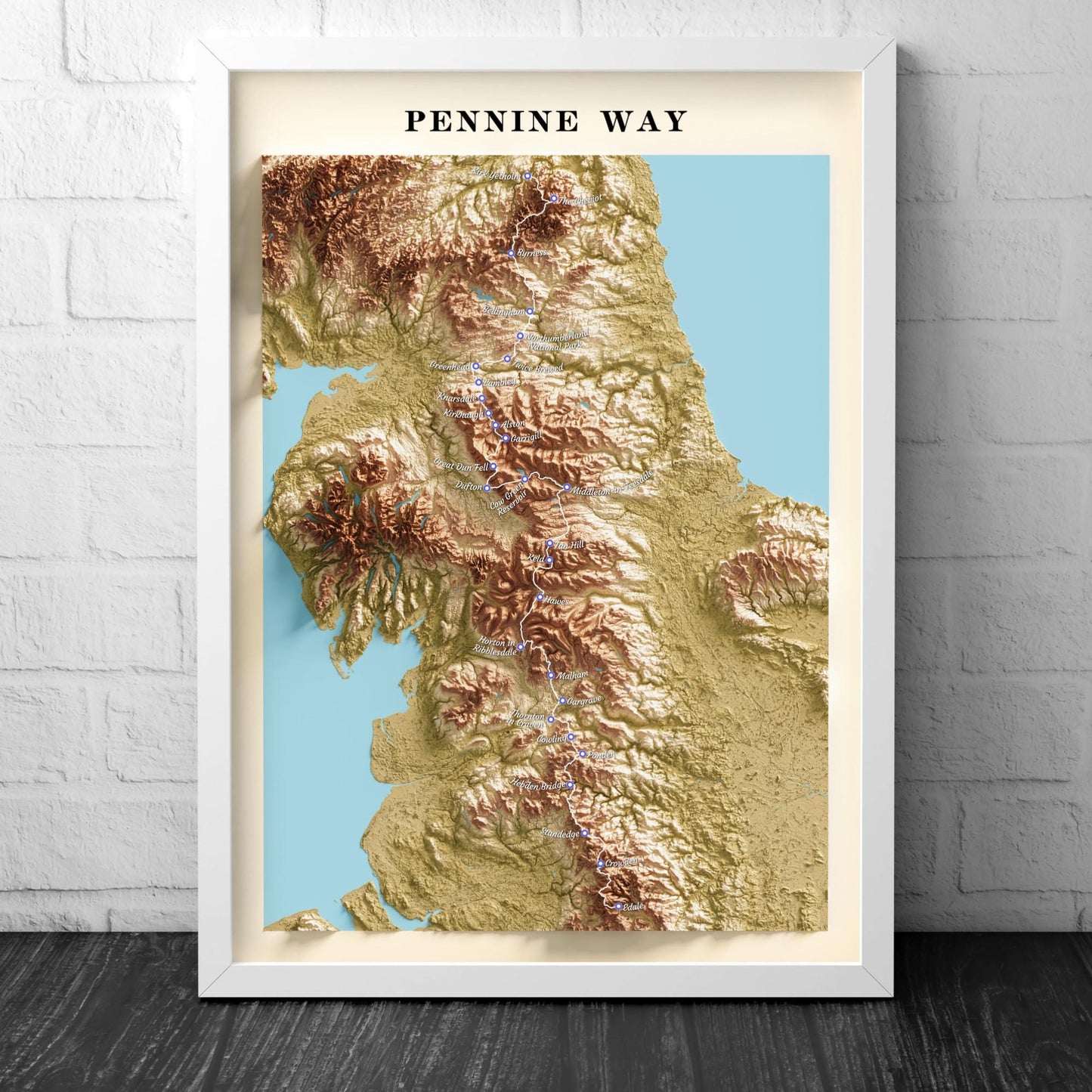 Pennine Way Map Wall Art Print – A4 to A1 Satin Poster