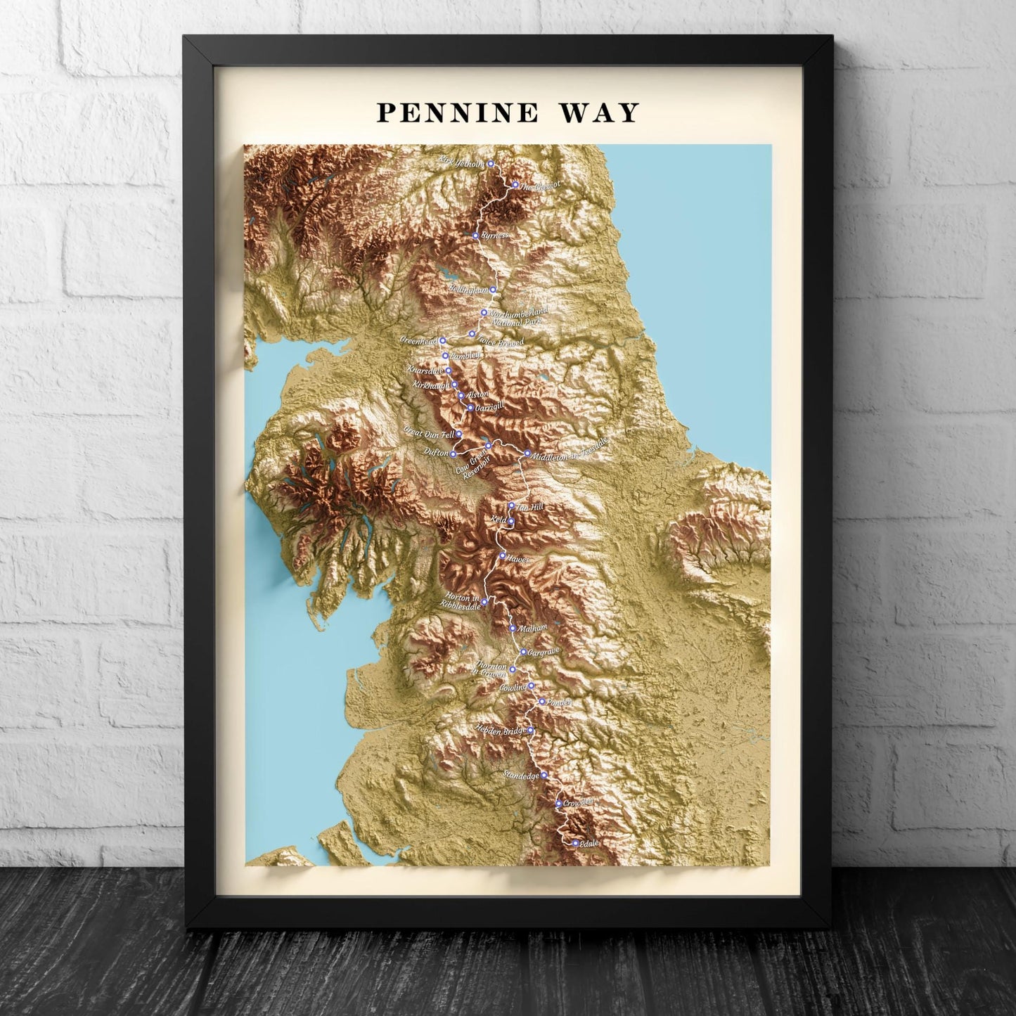 Pennine Way Map Wall Art Print – A4 to A1 Satin Poster