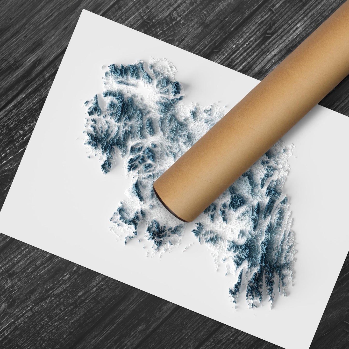 Ireland 3D Relief Map Wall Art Print – Modern Topographic Poster – A4 to A2 Unframed