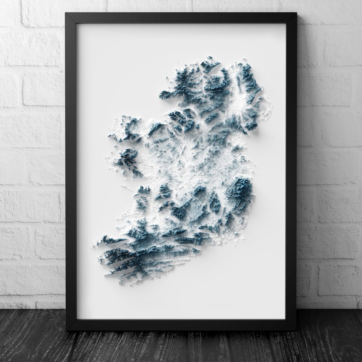 Ireland 3D Relief Map Wall Art Print – Modern Topographic Poster – A4 to A2 Unframed