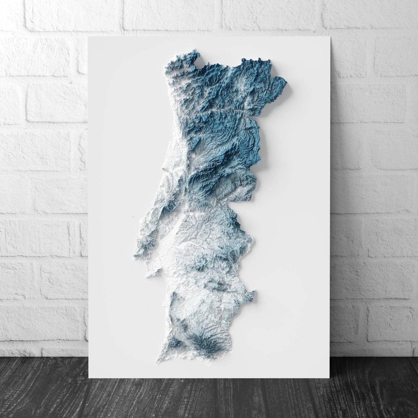 Portugal Map Wall Art Print – Modern Topographic Poster of Portugal – A4 to A2 Unframed