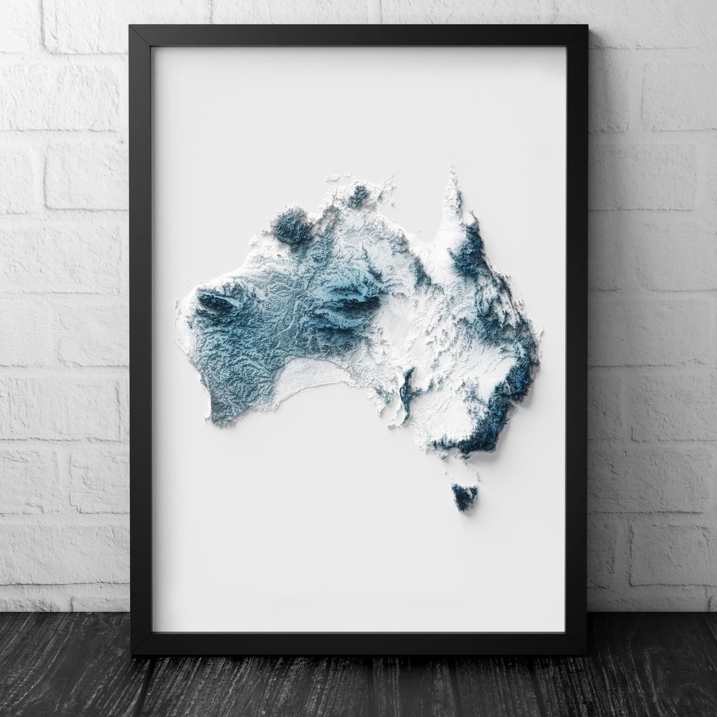 Australia Map Wall Art – Modern Topographic Print – A4 to A2 Unframed Poster