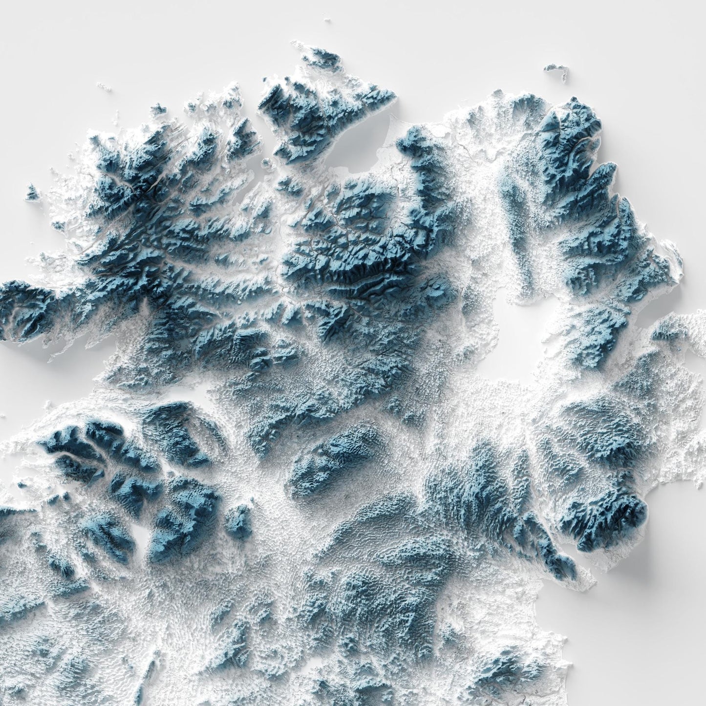Ireland 3D Relief Map Wall Art Print – Modern Topographic Poster – A4 to A2 Unframed