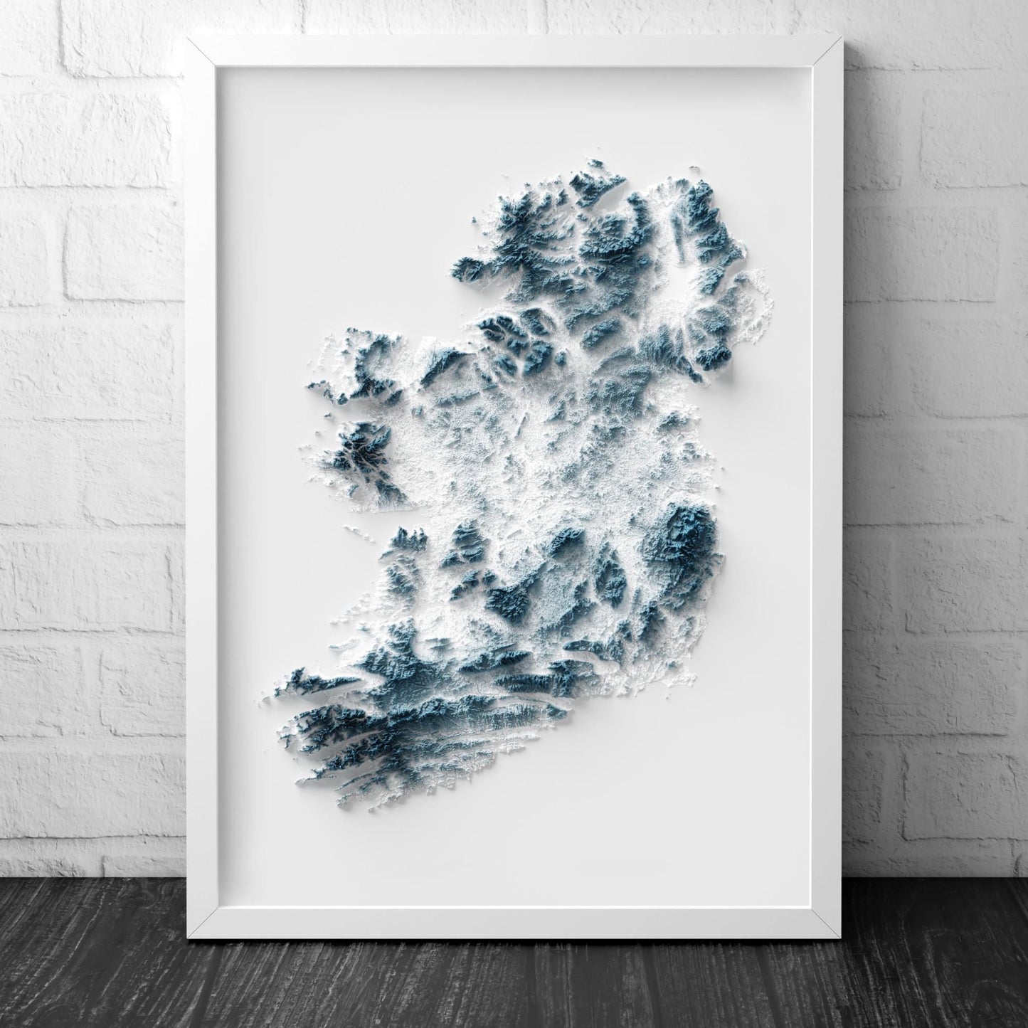 Ireland 3D Relief Map Wall Art Print – Modern Topographic Poster – A4 to A2 Unframed