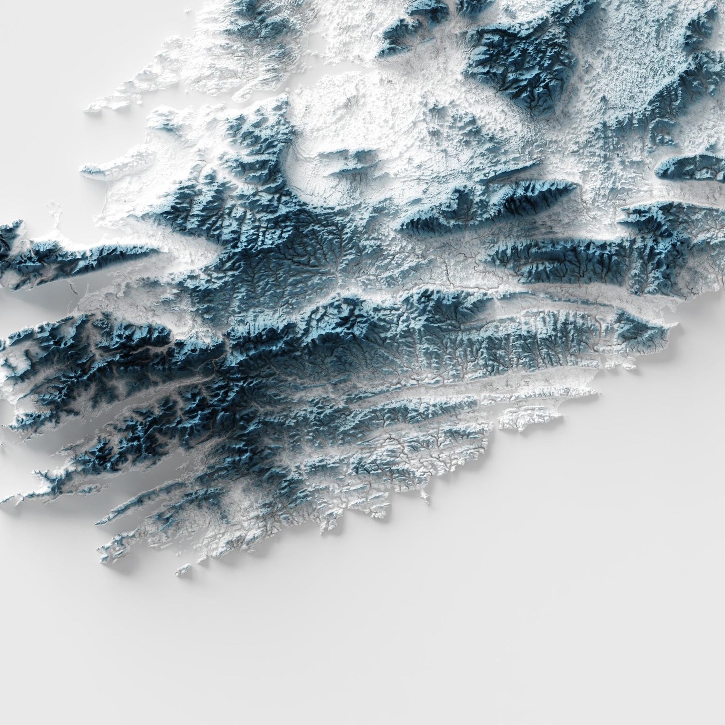 Ireland 3D Relief Map Wall Art Print – Modern Topographic Poster – A4 to A2 Unframed